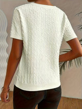 Elaine | Textured Round-Neck Short-Sleeve Top