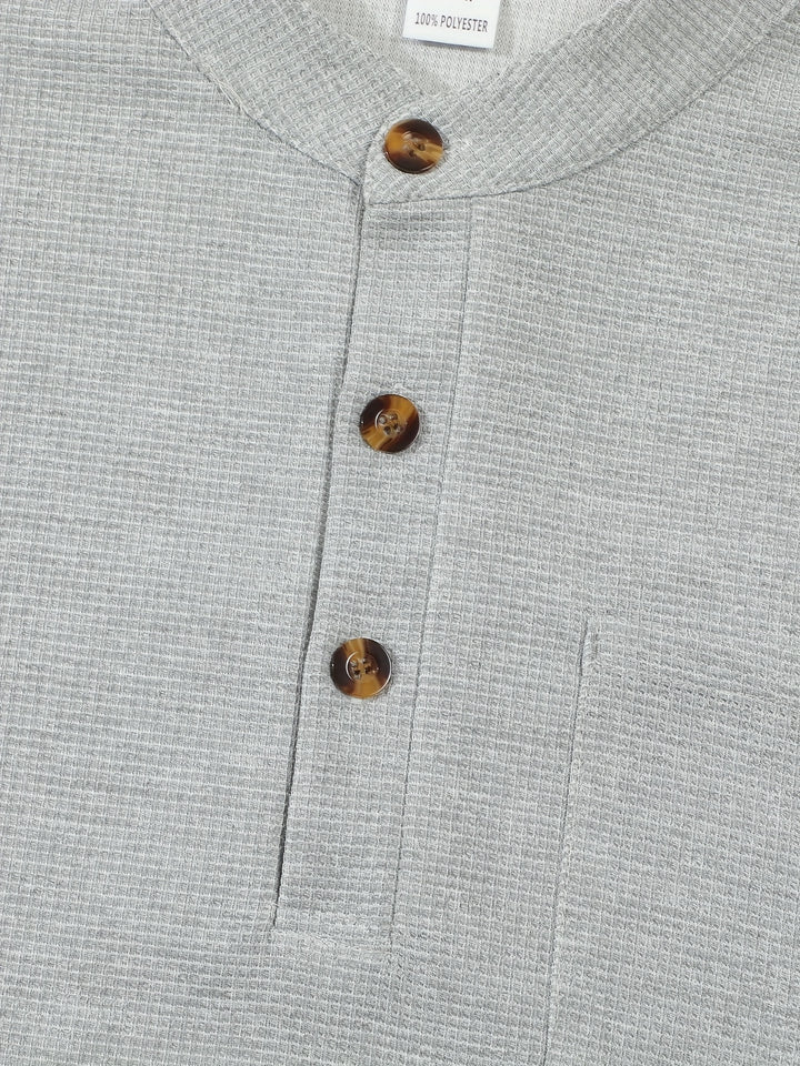 Dominic | Refined Textured Henley Shirt