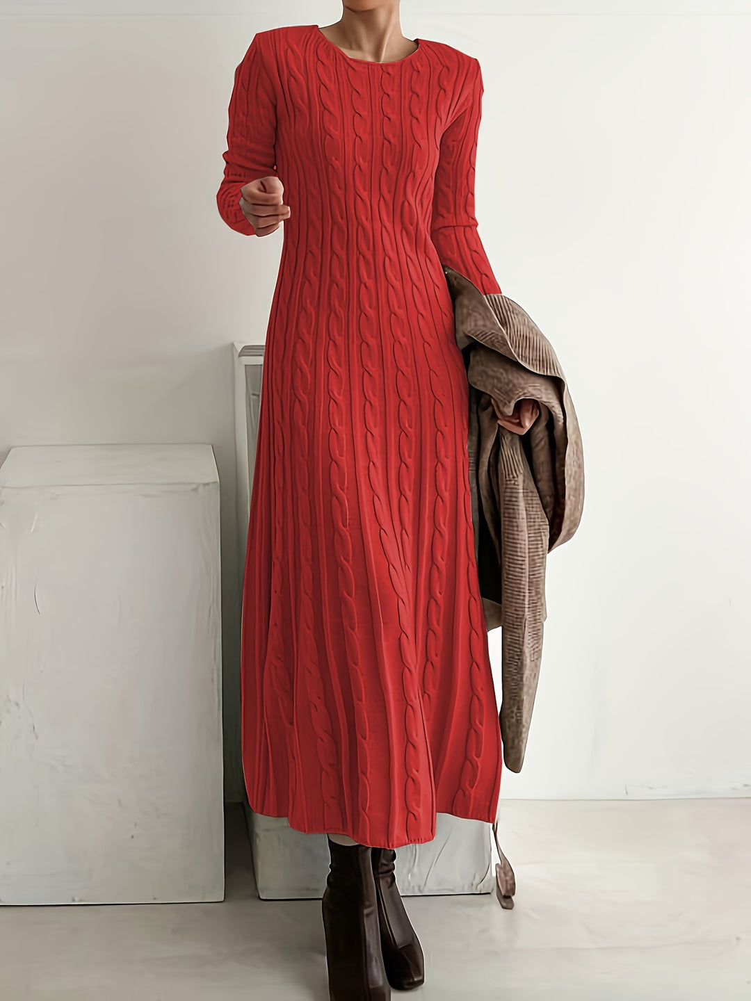 Gemma | Textured Knit Maxi Dress