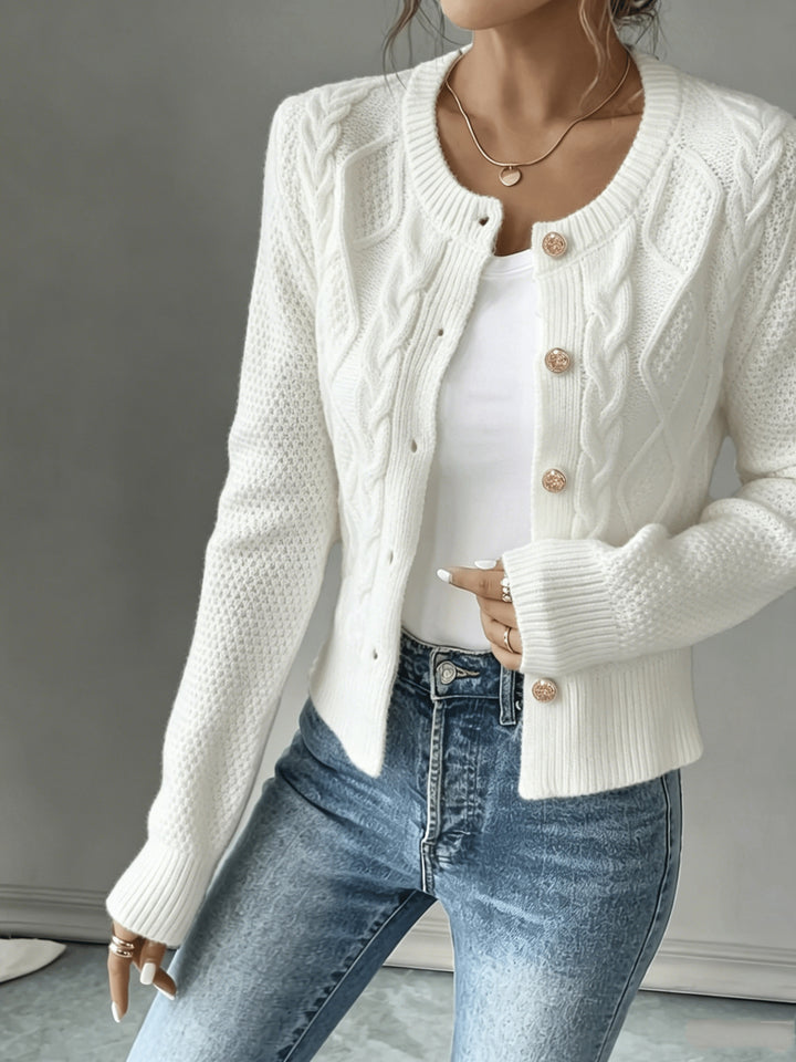 Matilda | Cable-Knit Button-Front Cardigan