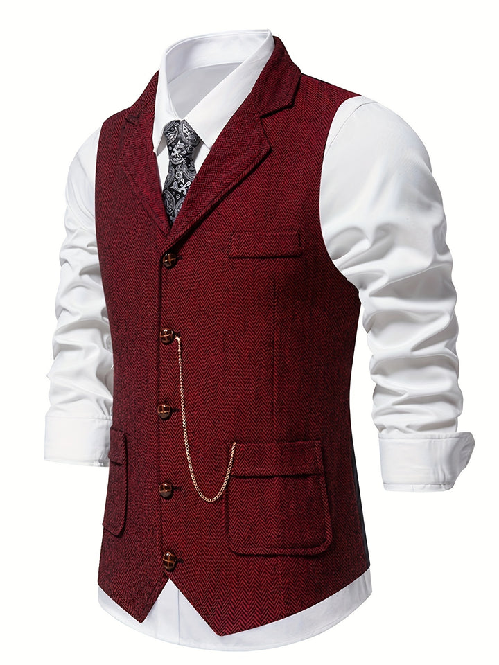 Winslow | Herringbone Single-Breasted Vest