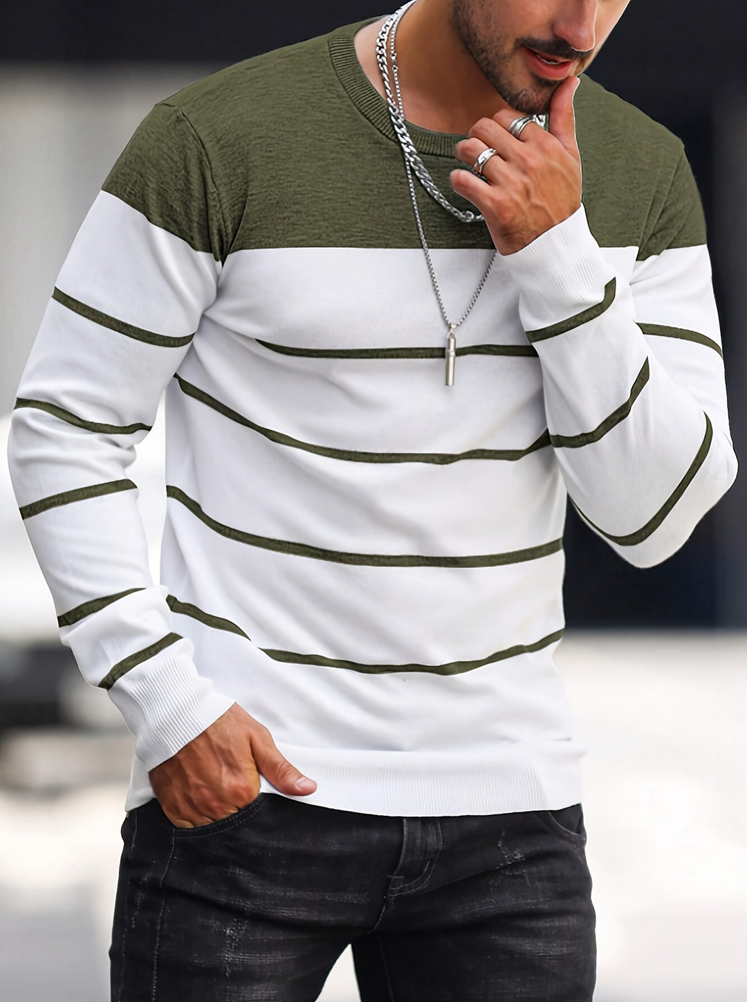 Bennington | Classic Striped Crew Neck Sweater
