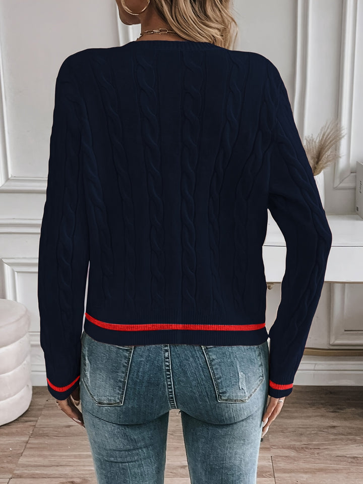 Brielle | Cable-Knit Button-Front Cardigan