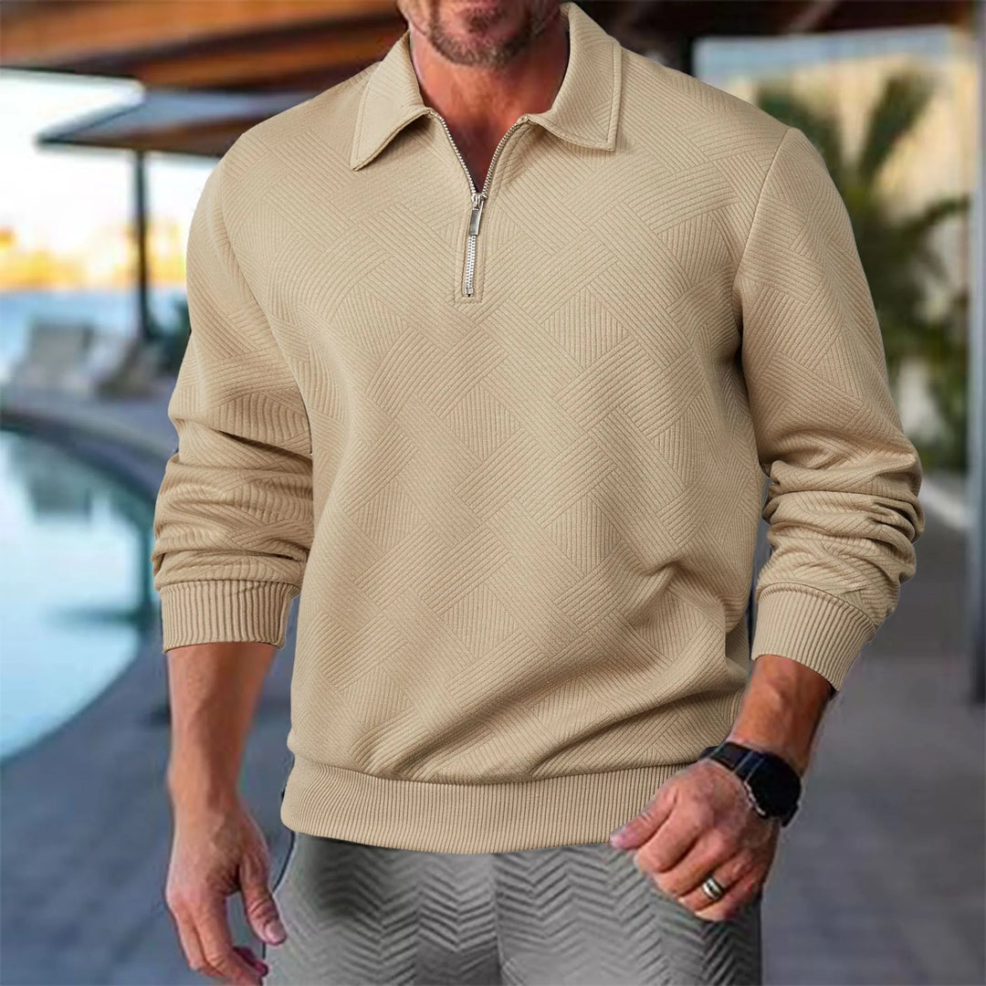 Simon | Textured Half-Zip Pullover