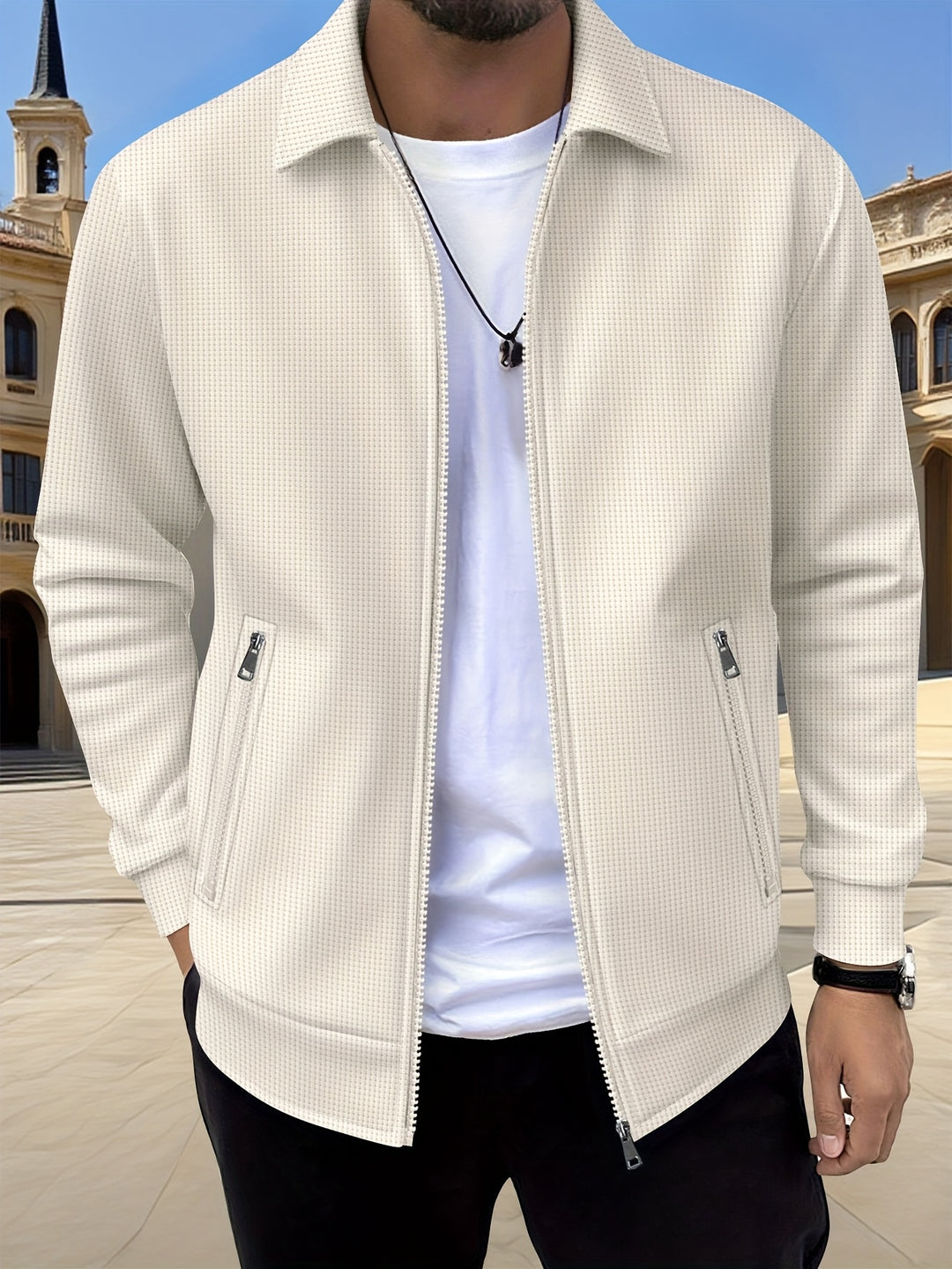 Charles | Textured Full-Zip Jacket