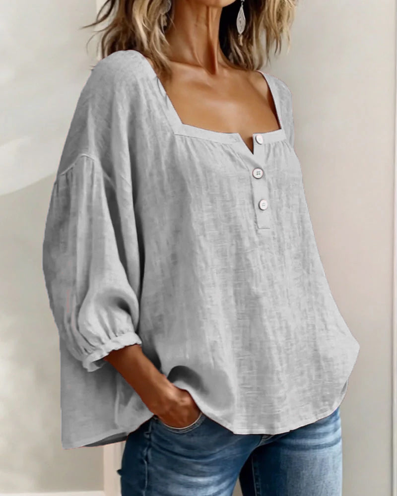 Florence | Relaxed Square-Neck Blouse