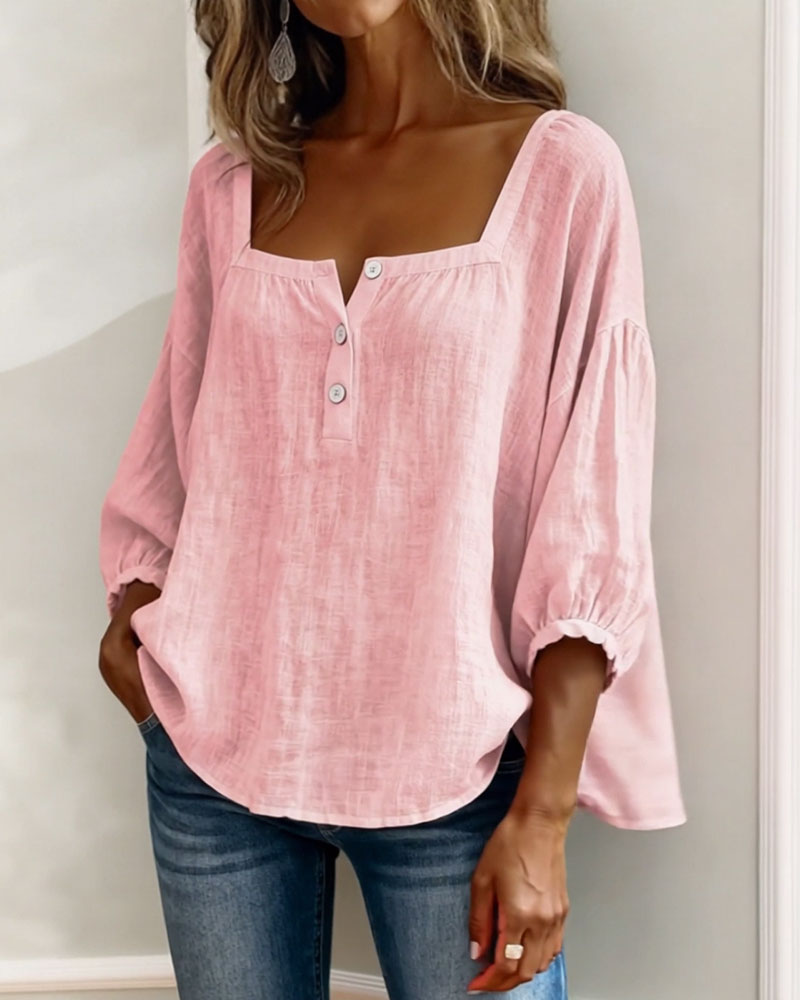 Florence | Relaxed Square-Neck Blouse