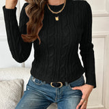 Marlena | Cable Twist Round Neck Sweater