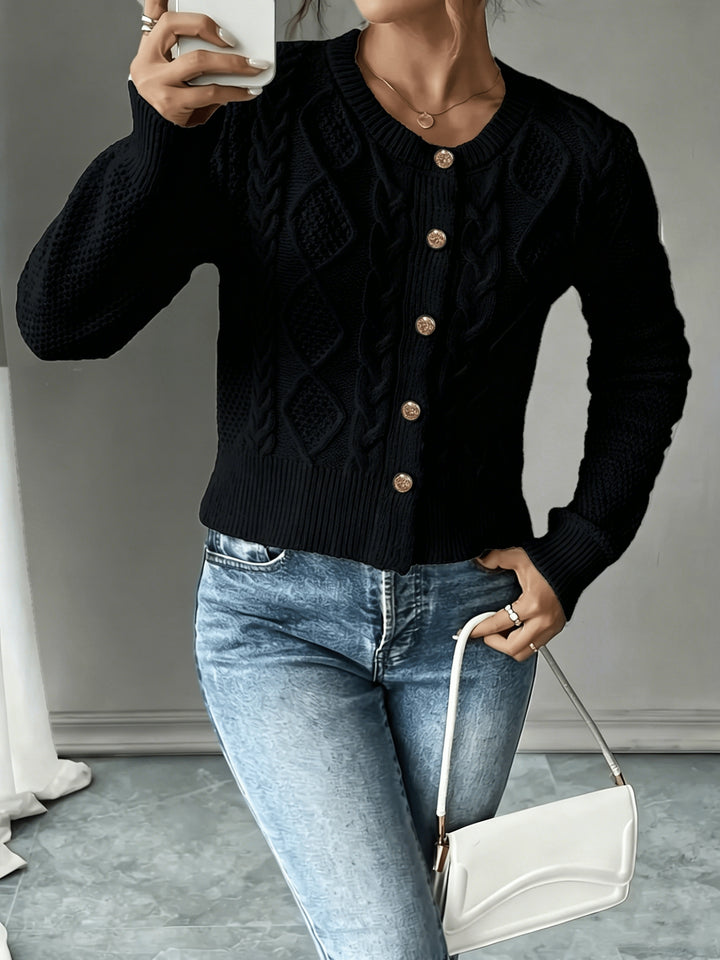 Matilda | Cable-Knit Button-Front Cardigan