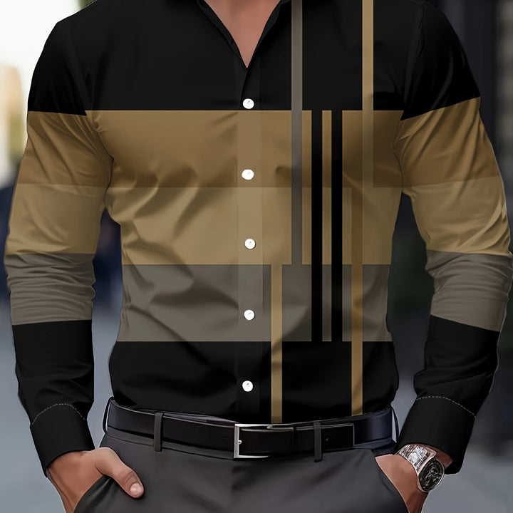Nathan | Refined Colorblock Button-Up Shirt