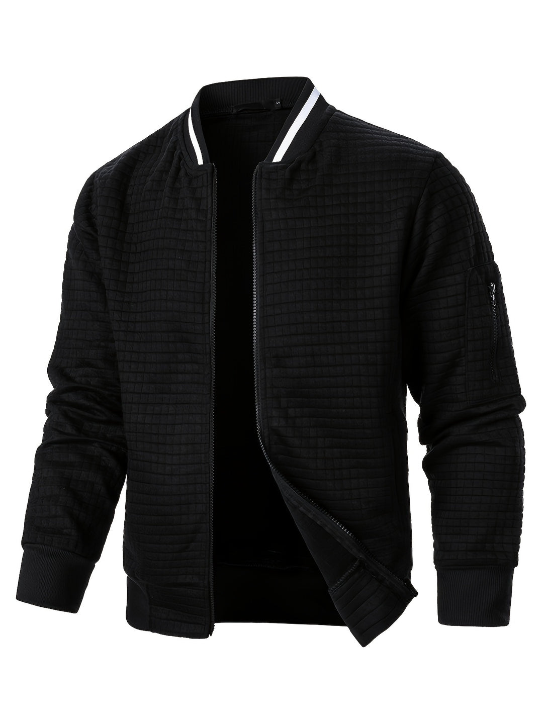 Hayes | Textured Zip Bomber Jacket