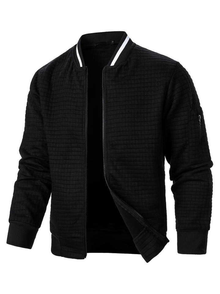 Hayes | Textured Zip Bomber Jacket