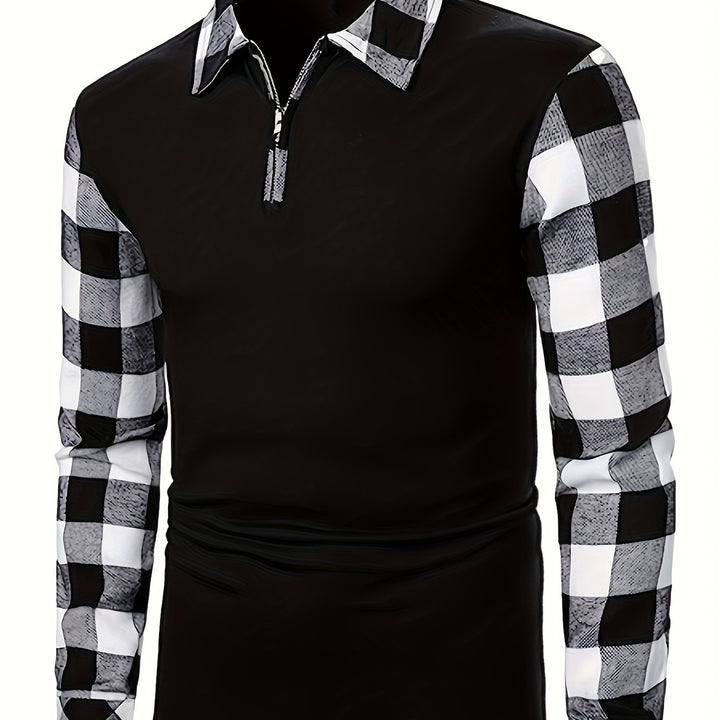 Donovan | Half-Zip Plaid-Sleeve Casual Shirt