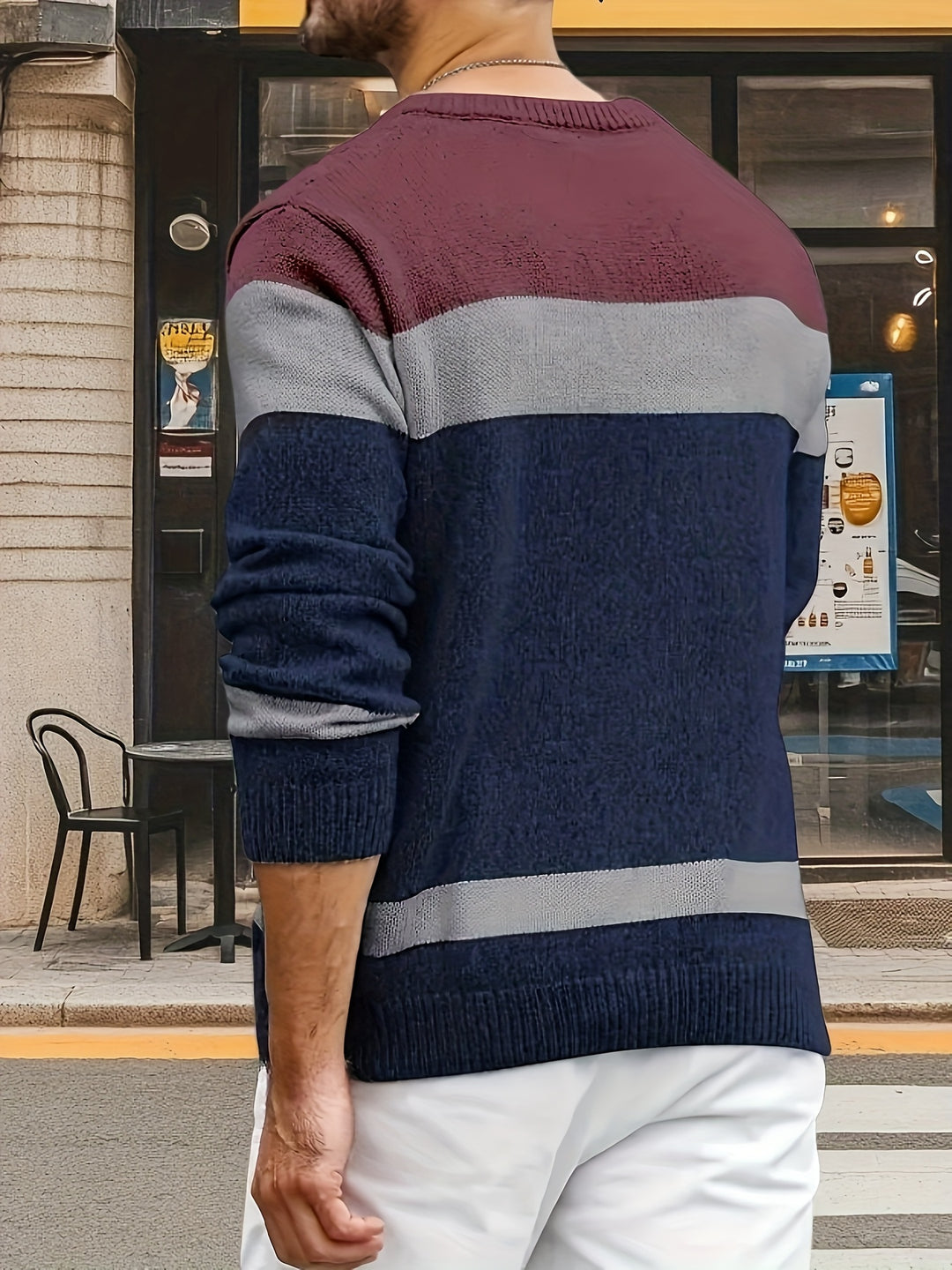 Anton | Textured Colour-Block Sweater