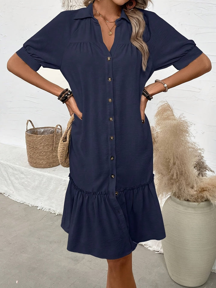 Maevelle | Elegant Boho Button Midi Dress