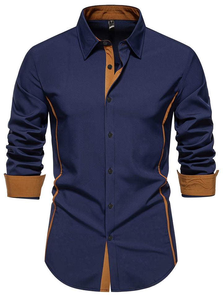 Harlan | Contrast-Trim Button-Up Shirt