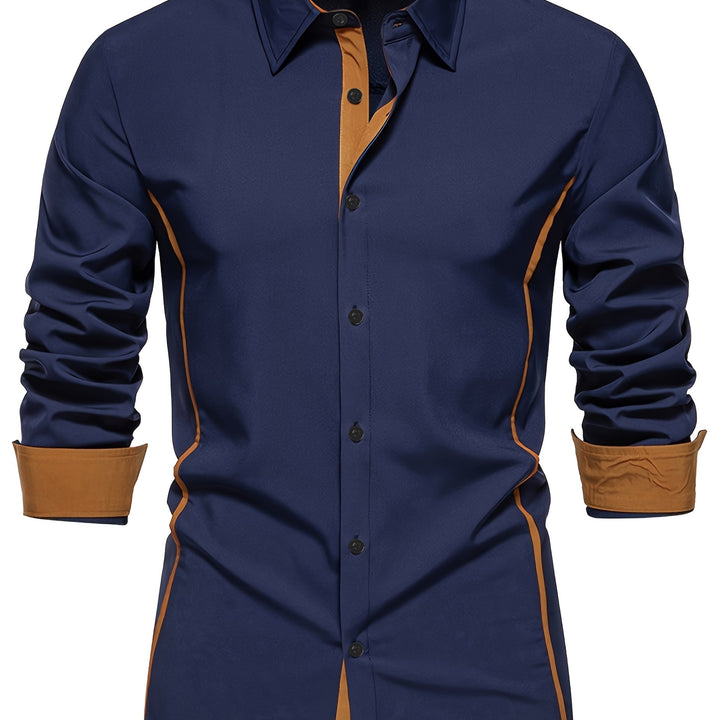 Harlan | Contrast-Trim Button-Up Shirt