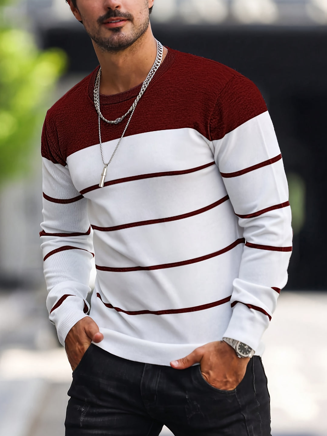 Bennington | Classic Striped Crew Neck Sweater