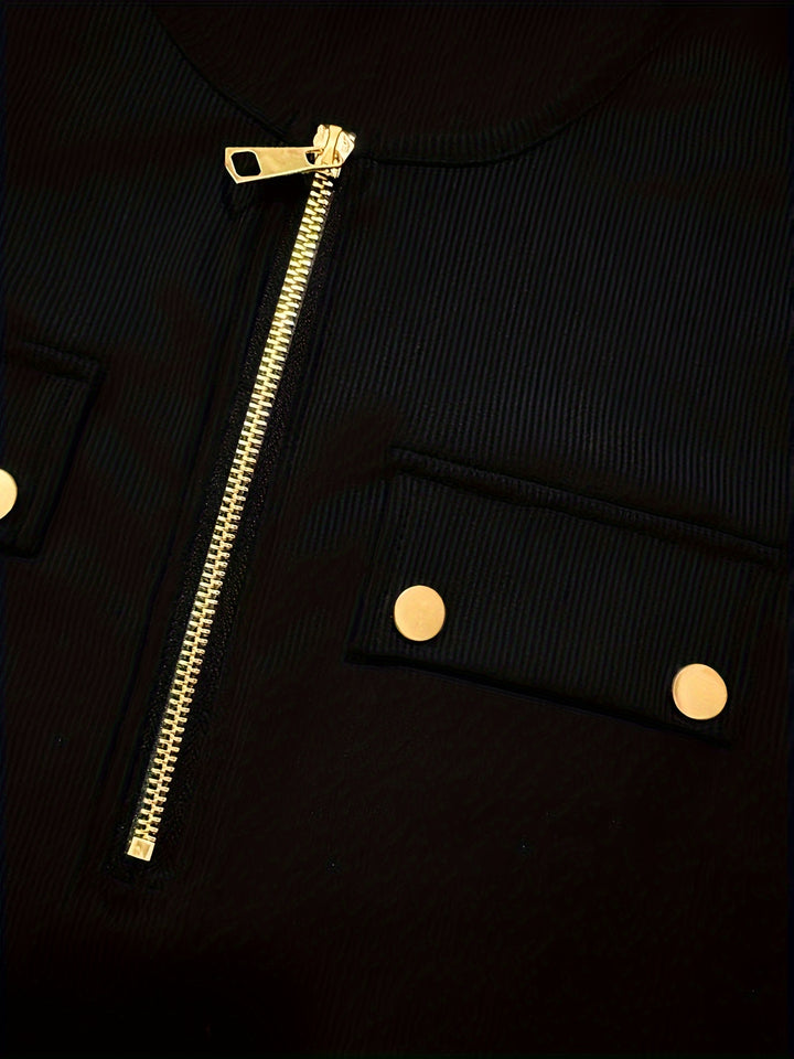 Blythe | Ribbed Zip-Front Top