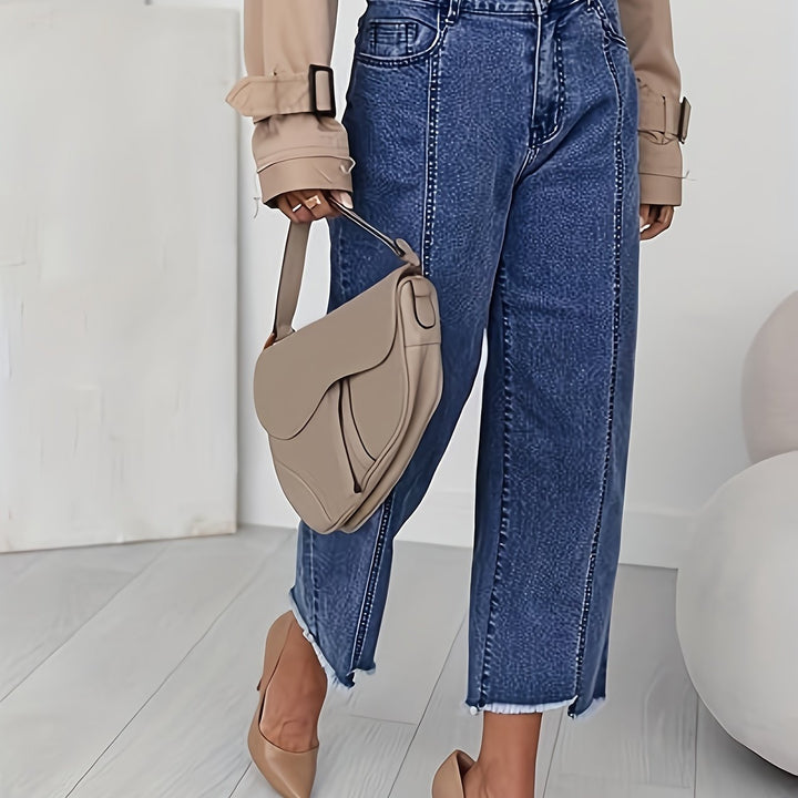Wren | Cropped Straight-Leg Jeans