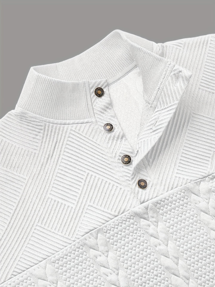 Callahan | Textured Button-Neck Pullover