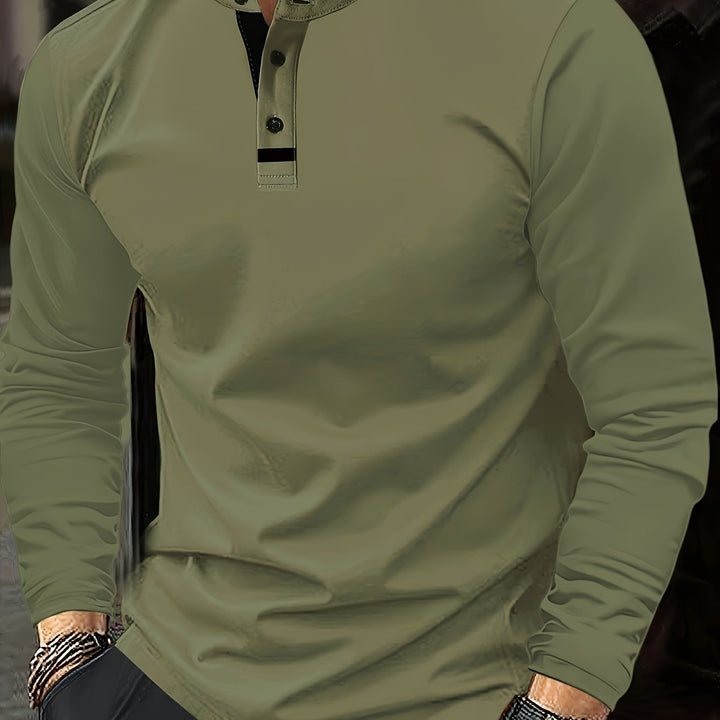 Gareth | Refined Long-Sleeve Henley Shirt