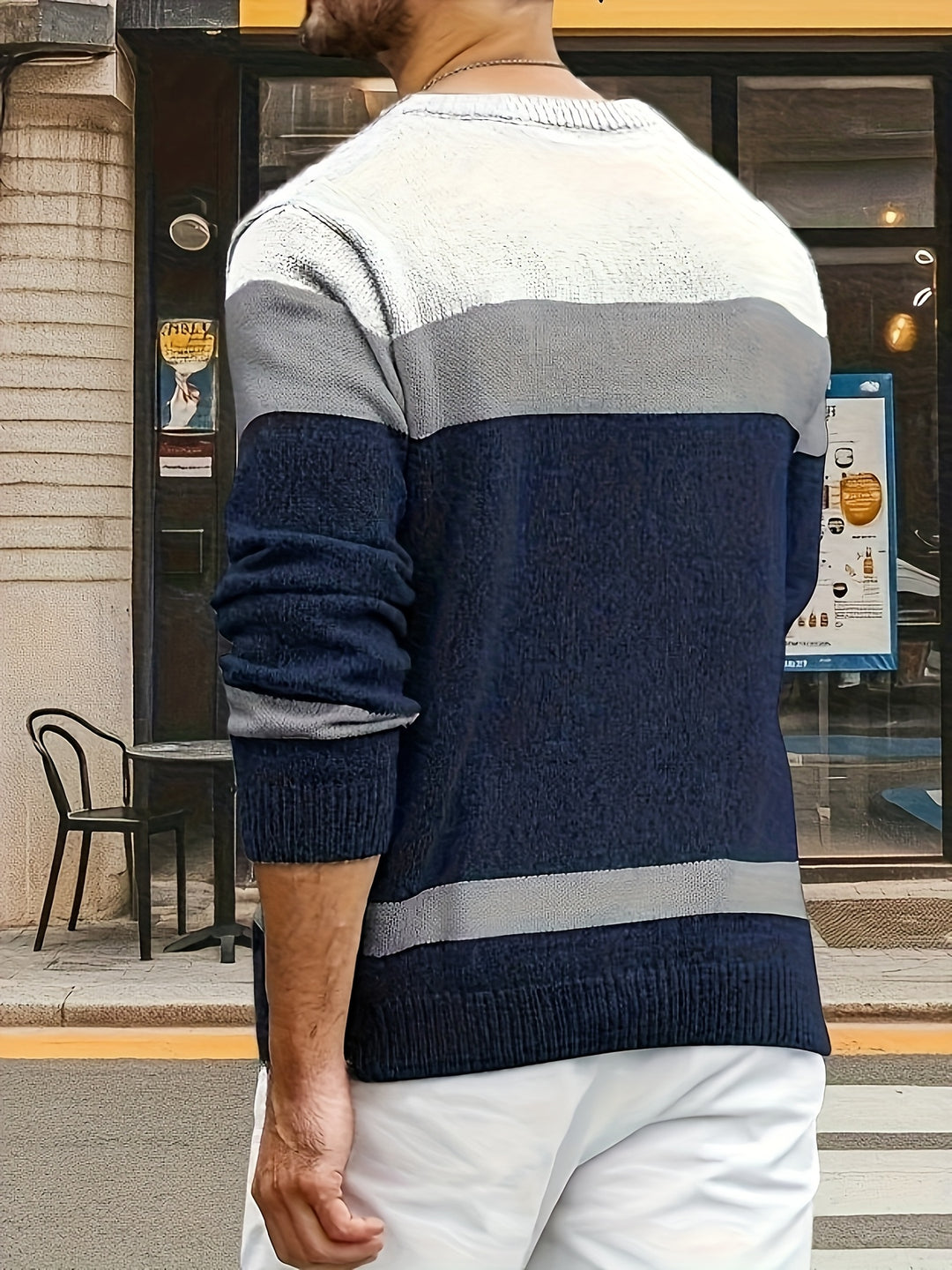 Anton | Textured Colour-Block Sweater