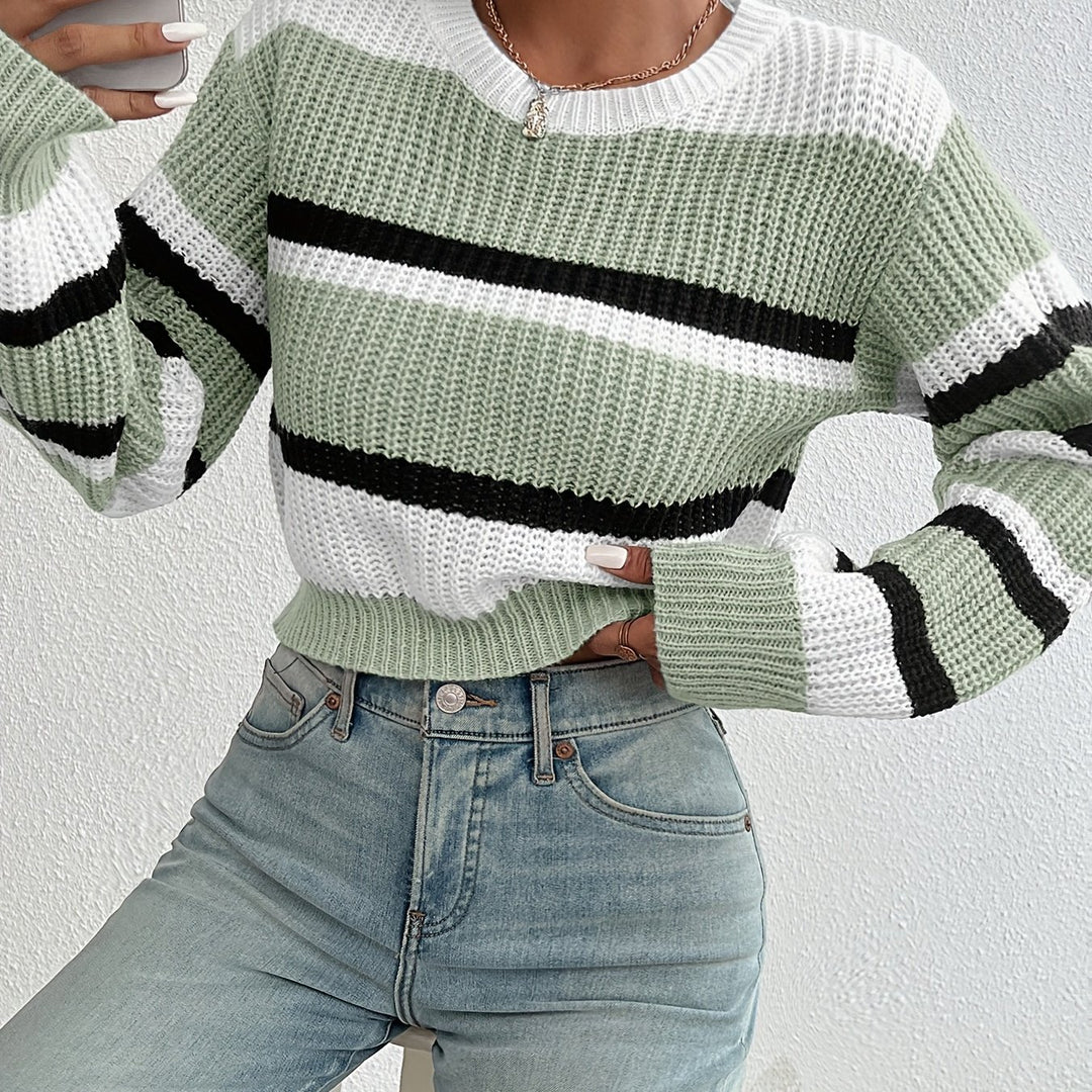 Whitney | Striped Round-Neck Sweater