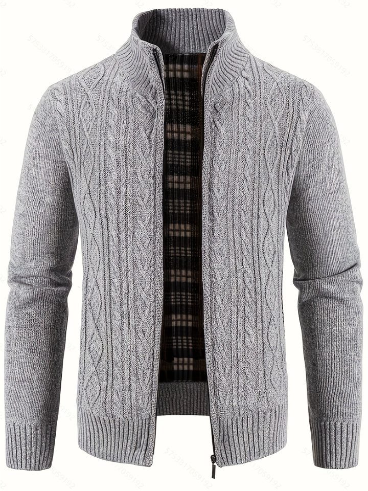 Malcolm | Textured Zip-Up Cardigan
