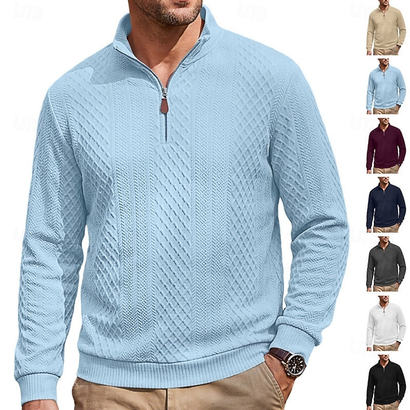 Spencer | Textured Quarter-Zip Pullover