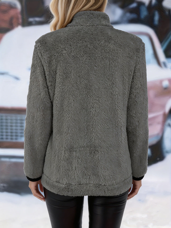 Greta | Cozy Contrast Zip Jacket