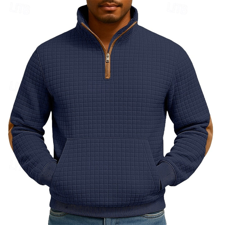 Caleb | Textured Quarter-Zip Pullover