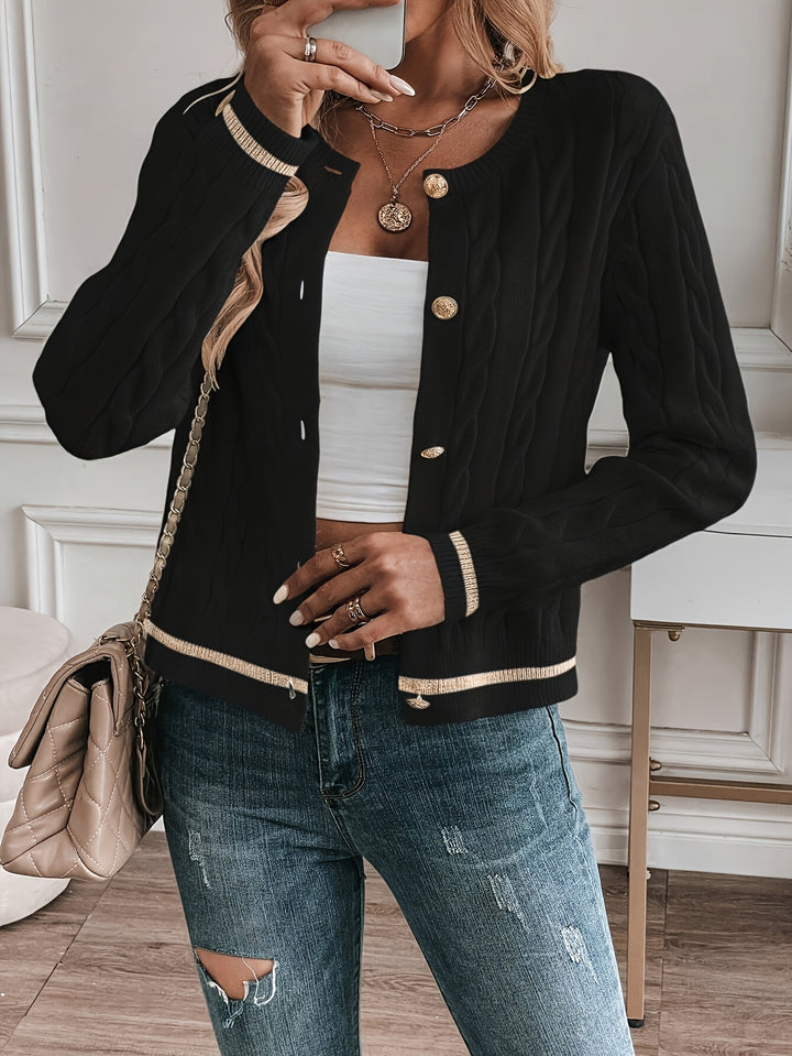 Brielle | Cable-Knit Button-Front Cardigan