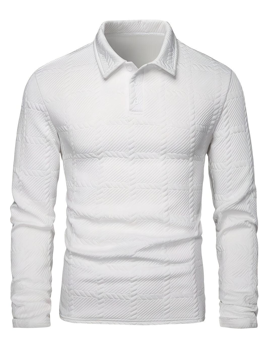 Calvin | Textured Long-Sleeve Polo Shirt
