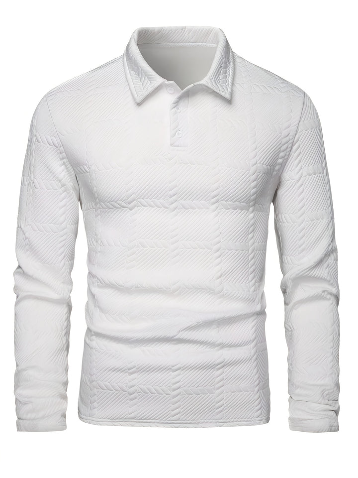 Calvin | Textured Long-Sleeve Polo Shirt