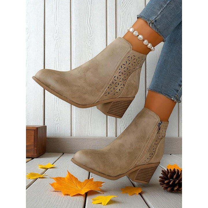 Winifred | Cutout Low-Heel Ankle Boots