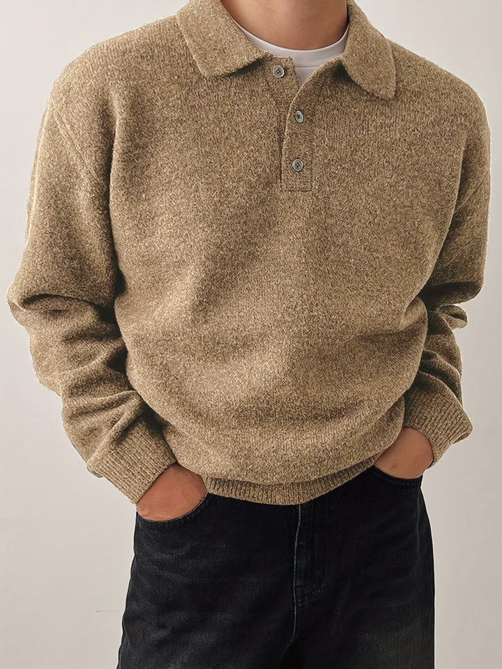 Garrett | Refined Collared Polo Sweater
