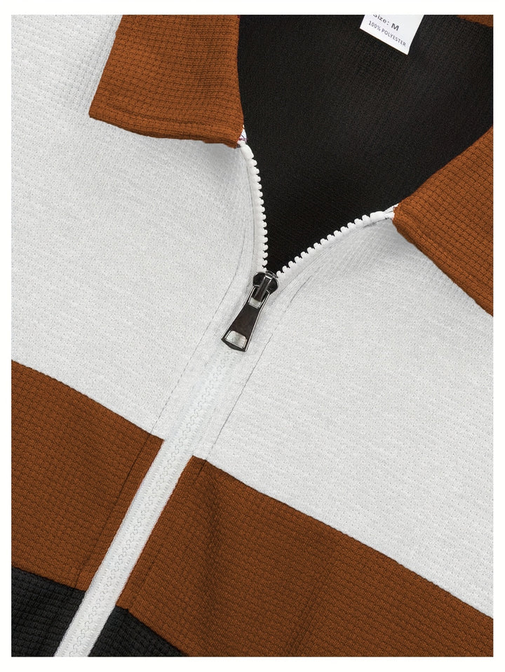 Caleb | Color-Block Zip-Up Jacket