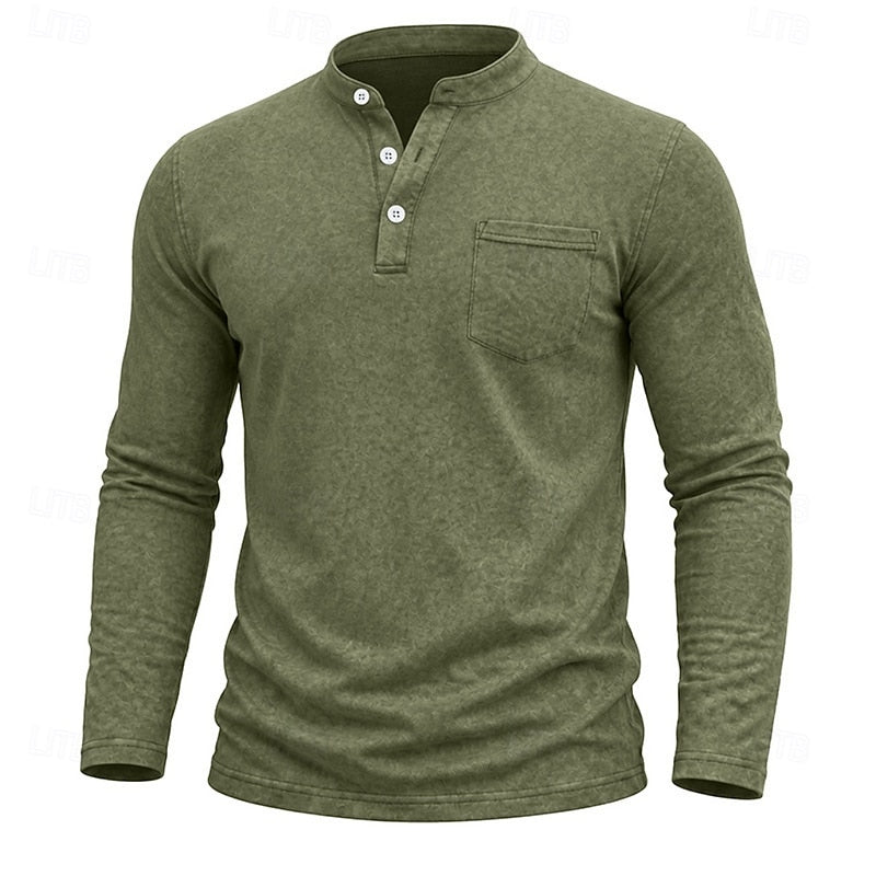 Landon | Classic Long-Sleeve Henley Shirt