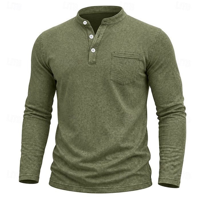 Landon | Classic Long-Sleeve Henley Shirt