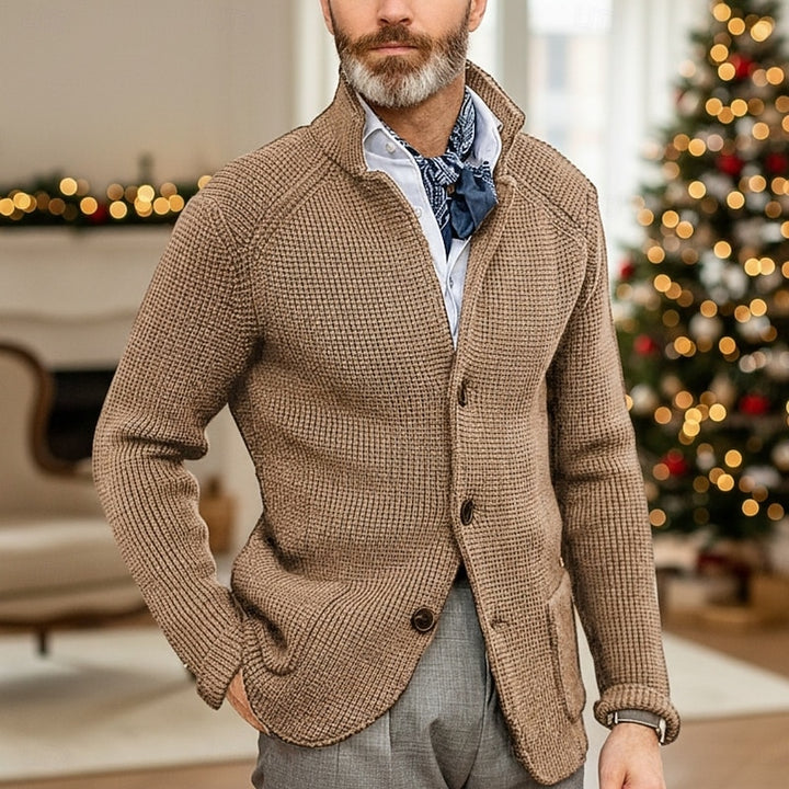 Rupert | Textured Stand-Collar Cardigan