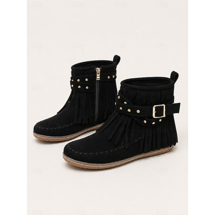 Adele | Fringe Moccasin Ankle Boots