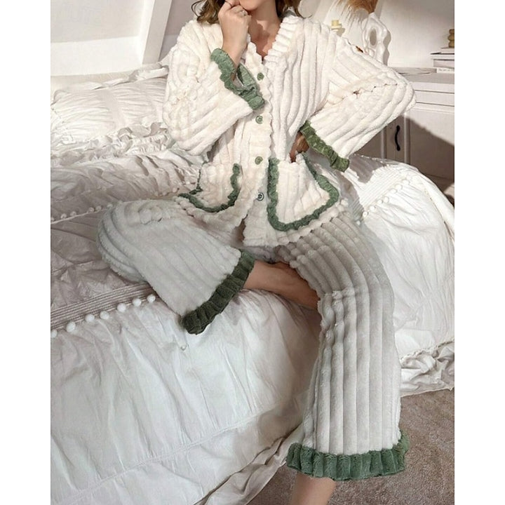 Susanna | Cozy Ruffle-Trim Two-Piece Set