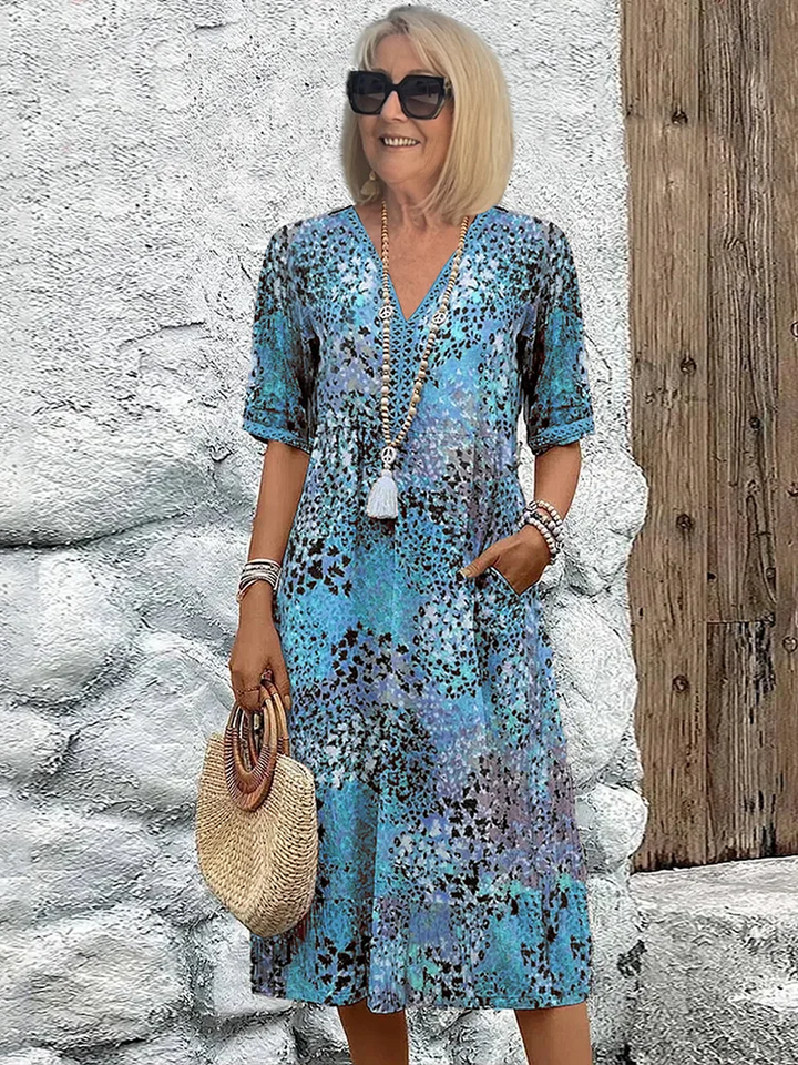 Natalie | Classic Pattern Midi Dress