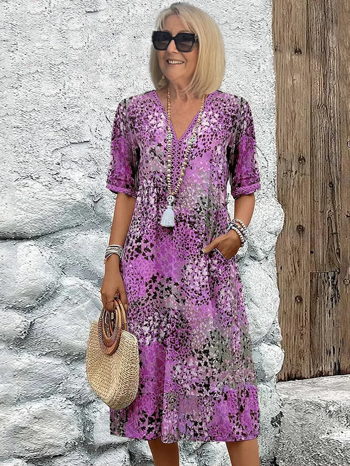 Natalie | Classic Pattern Midi Dress