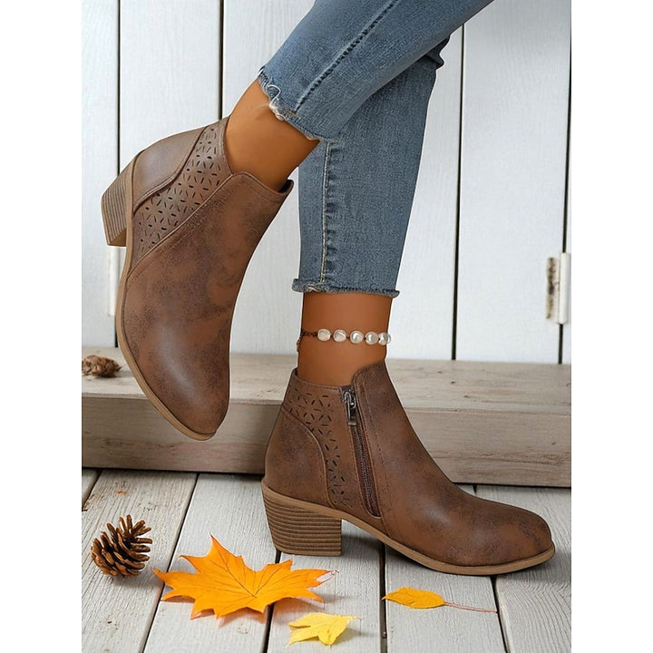 Winifred | Cutout Low-Heel Ankle Boots