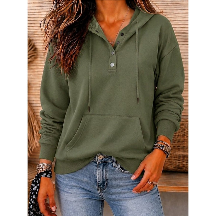 Carolyn | Relaxed Button-Neck Hoodie