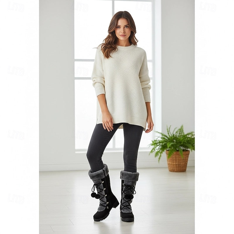 Elowen | Cozy Lace-Up Winter Boots