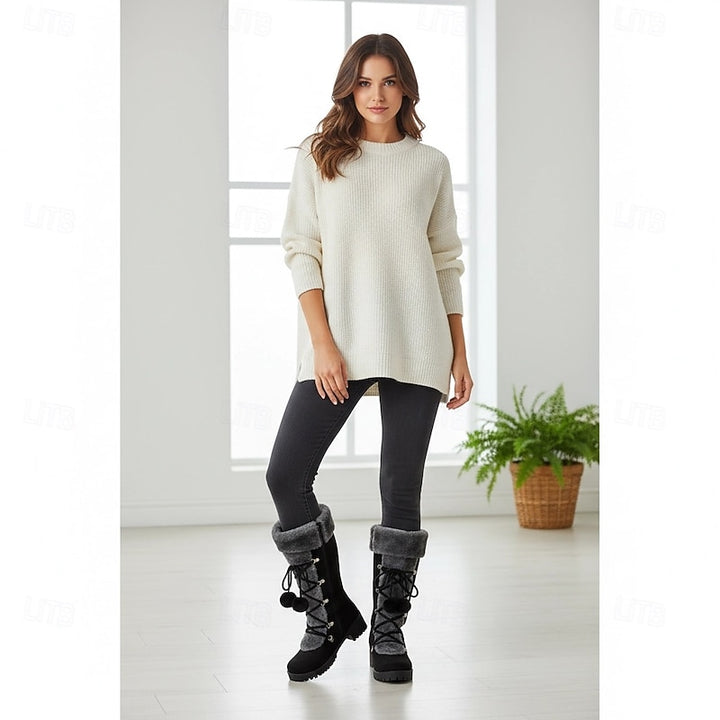 Elowen | Cozy Lace-Up Winter Boots