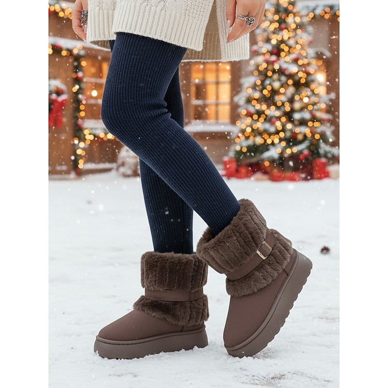 Yvette | Cozy Cuffed Snow Boots